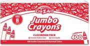 Jumbo Crayon Bulk Class Pack 400Ct 8 Assorted Colors, Back to School Supply List