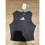 ADIDAS 愛廸達 TANK 女 黑色 經典 短版 美背上衣 背心