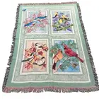 Avian Flair Seasonal Songbirds Cardinals Chickadees Tapestry Afghan Throw