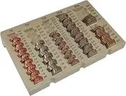 BankSupplies Self-Counting Loose Coin Tray | Nude/White | Coin Holder & Organizer | Holds 6 Change Denominations | Non-Slip | Pennies, Nickels, Dimes, Quarters, Halves & SBA Dollars
