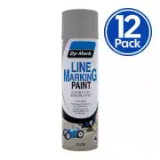 DY-MARK Line Marking Spray Paint Grey 500g Aerosol Acrylic x 12 Pack Box