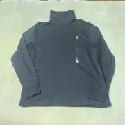 Polo Ralph Lauren Shirt Mens XL Black Soft Cotton Turtleneck Small Pony Pullover