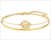 NWT Swarovski OLIVE bangle bracelet, crystal, gold tone 5460990