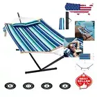 Get Cozy: Spacious Double Hammock & Portable Stand for Maximum Comfort, 2 People