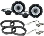 2 Alpine SXE-1726S + Front & Rear Speaker Adapters + Harness For Select Honda an