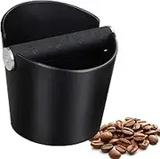 Ailelan Coffee Knock Box, Espresso Knock Box, Coffee Bin, Espresso Dump Bin, 4.8 Inch Shock-Absorbent Durable Barista Style Espresso Knock Box with Removable Metal Knock Bar and Non-Slip Base(Round)