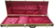 Vaveren Electric Bass Case Hardshell Portable Locking Latch Sturdy with Handle Professional Bass Guitar Case for Electric Bass Guitar, Red Lining