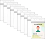 Cimeton 50Pcs Clear Plastic Horizontal Name Badge Holders, ID Card Holders, Card Protector, Waterproof and Resealable Plastic Card Holders for Multiple Cards(68x115mm)
