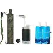Water Filter Hand Pump,01μm Water Bag,Pouch Bladder,Compatible with Filter Straw