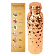 Copper Water Bottle Diamond Cut Vacuum Flask Ayurvedic Health Benefits 1 litre