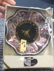 1965 Freemason Masonic Smoke Glass Dish/Bowl Greco Roman