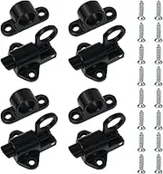 4 Pack Self Closing Gate Latch, Heavy Duty Door Lock Bolt Gate Latch, Spring Locks Slide Latch Lock with Screws for Window, Gate and Cabinet (Black)