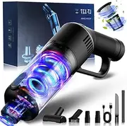 Handheld Vacuum Cleaner,16000PA Powerful Suction Portable Lightweight Hand Held Vacuum Cordless Rechargeable Battery Quick Charge with Stainless Steel Filter for Home Car Carpet Stairs Pet Hair,Black