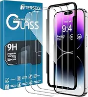 [3 Pack] T Tersely Screen Protector for iPhone 14 Pro Max [6.7 inch], Tempered Glass with Installation Alignment Frame, Case Friendly