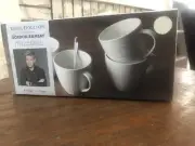 ROYAL DOULTON GORDON RAMSAY LARGE CUPS x 4 - 'MAZE' NEW! Maze Grill White New