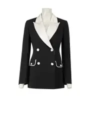 Black Crepe Satin Moore Blazer