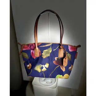 義大利精品 Roberta Pieri 輕量 母親節 肩背包 側背包 手提包 旅行袋 行李包 衣物袋 花卉款 - 藍色