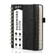 Spiral Password Book with Tabs - Compact Internet Password Keeper