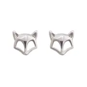 Culturesse 7mm Foxy The Fox Stud Earrings Fashion Jewellery Sterling Silver