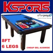 POOL TABLE 8FT SNOOKER BILLIARD TABLE 25MM TABLE TOP LEATHER POCKETS PERFECT FOR