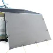 Caravan Privacy Screen Roll Out Awning 4.6 x 1.95m End Wall Side Sun Shade Cover
