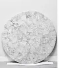 36" Crystal White Quartz Round Coffee Side Corner Tables Modern Balcony Desk De