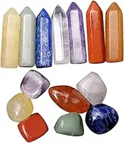 Cabilock 1 Set Crystal Pillar Decoration Natural Crystal Statues for Home Decor Unique Meditation Easy to Clean for Table Decoration for Housewarming