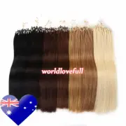 DIY Easy Micro Ring Bead Loop Tip 100% Real Remy Human Hair Extensions Straight