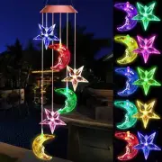 Color Changing Star Moon Solar Wind Chimes Lights Gift Portable Hanging Water...