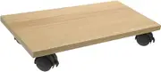 Uonlytech Movable Wood Base Computer Host Stand with Wheels Modern Minimalist Mobile Cart Holder Light Walnut Finish for Desktop Tower Organizing