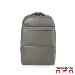 Samsonite RED 新秀麗 筆電後背包/電腦包/雙肩包15.6吋 JEFFERSON 輕量商務皮革(黑/深灰)