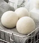 AINPECCA 3pc Wool Dryer Balls 100% Natural 6CM Soft Fabric Laundry Accessories