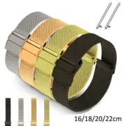 Sports Meshed Strap 16mm 18mm 22mm Stainless Steel 20mm Watch Band Mesh Bracelet