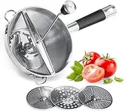 Food Mill - Food Mill for Tomato Sauce, Tomato Sauce, Apple Sauce, Puree, Mashed Potatoes, Jams, Baby Food, Upgraded Stainless Steel Blades with 3 Grinding Discs, A Necessity for Home Canning