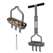Lawn Aerator Core Garden Tool with Storage Tray, Manual Yard Grass Plug Aerat...