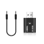 Car USB Wireless Bluetooth5.0 Transmitter Receiver 2in1 Audio Adapter 3.5mm Aux✔