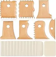 Amylove 27 Pcs Pottery Tools Ceramic Rib Bats Foot Shaper Trimming Chamois for Carving Clay Molds Ceramics Smoothing Pot Rim