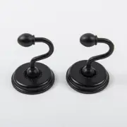 2Pcs Hooks Curtain Tassel Curtain Drapery Door Hooks Hanger Decor Black
