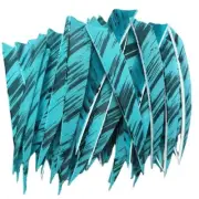 50pcs 4" Shield Arrow Feather Lake Blue Fletches RW For Traditional Bow Arrow