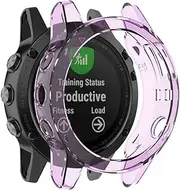 [ISOUDE] For Garmin Fenix 6 6s 6x Pro TPU soft shell bezel ring transparent ultra-thin protective sleeve replacement accessory case