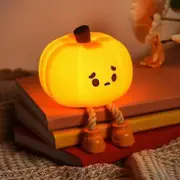 Pumpkin Night Light - Cute Led Pumpkin Lantern,children's Silicone Dimmable Toddler Night Light,rechargeable Bedside Faucet Light,desk Decor And Gifts