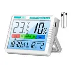 Digital LCD Thermometer Hygrometer Humidity Meter Room Indoor Temperature Clock