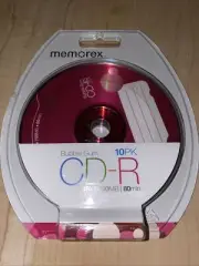 Memorex Bubble Gum Recordable 48x speed 700MB 80 min CD-R Discs 10-Pack