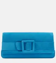 [Manolo Blahnik] Manolo Blahnik Maygot suede clutch One Size blue