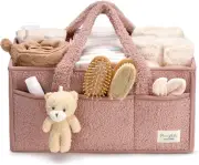 Baby Diaper Caddy Organizer for Changing Table, Baby Storage Basket for Diape...