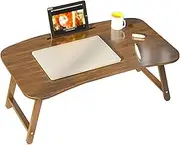 Laptop Bed Desk Table Tray Stand with Card Slot/Cup Holder/for Bed/Sofa/Couch/Study/Reading/Writing On Low Sitting Floor Large Portable Foldable Lap Desk Bed Trays for Eating and laptops