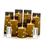 Flameless Candles,with Embedded Star String, with Remote Control and Timer