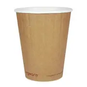 Vegware KRC-8, 8-Ounce Kraft Ripple Double Wall Hot Cup, 1000/CS, ASTM, BPI, Ced
