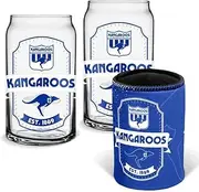 North Melbourne Kangaroos AFL Footy Can Glasses and Can Cooler