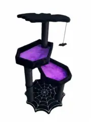 Gothic Cat Tree - Multi-Level Coffin Beds, Scratching Post, Perch, Bat Toy, 35"